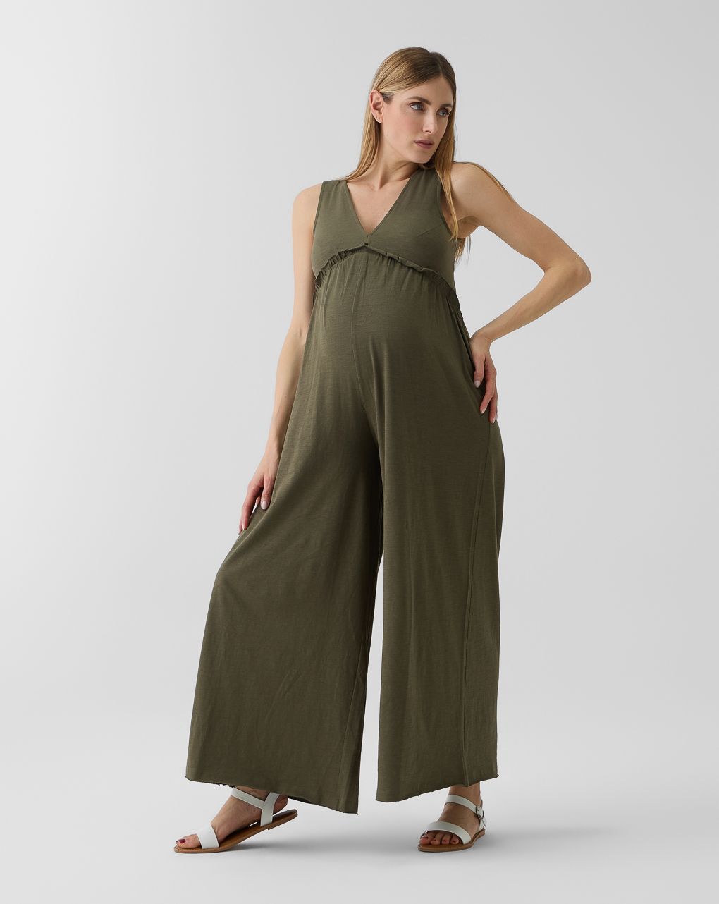 γυναικεία ολόσωμη φόρμα εγκυμοσύνης/θηλασμού χακί - Prénatal