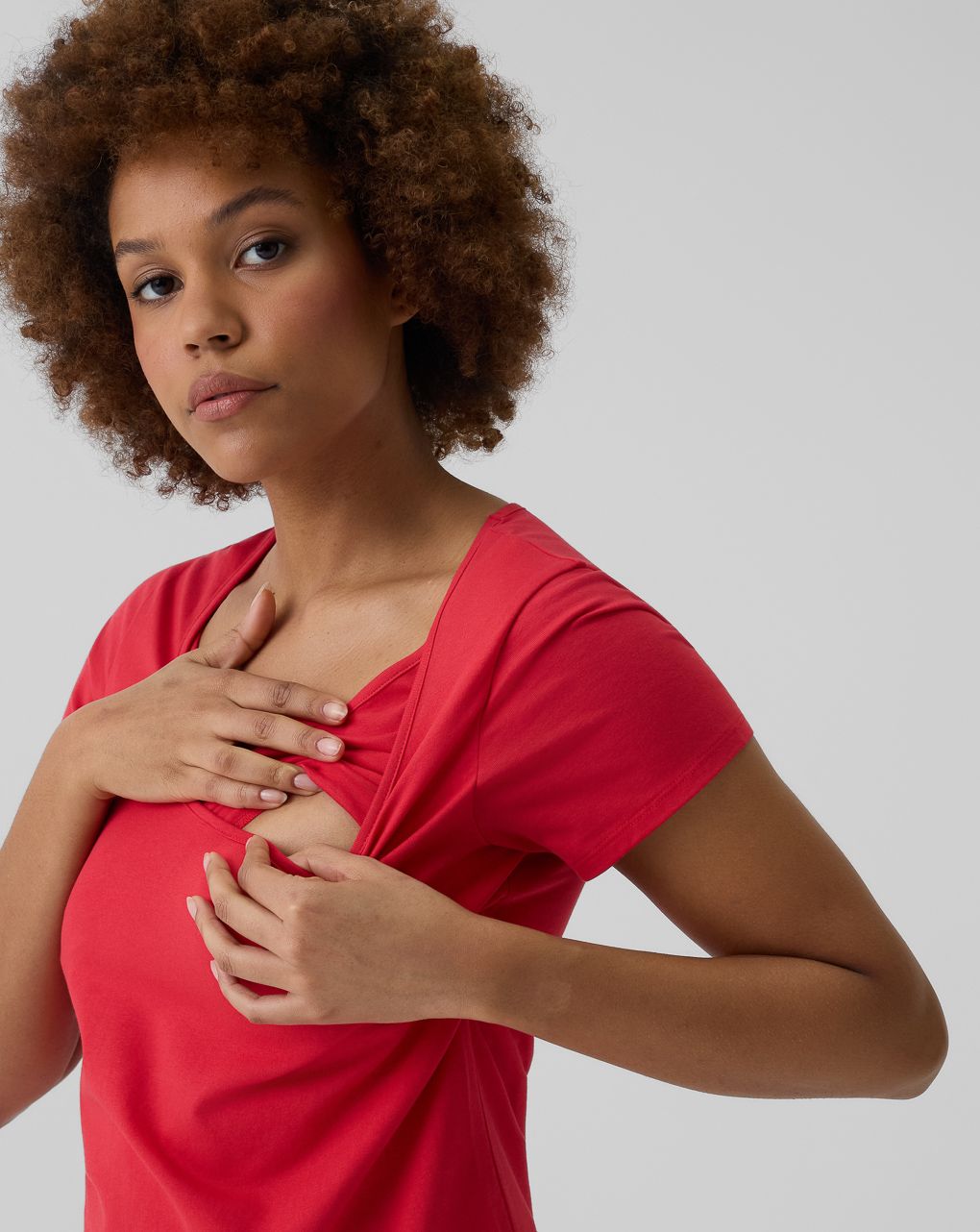 γυναικείο t-shirt εγκυμοσύνης/θηλασμού κόκκινο - Prénatal