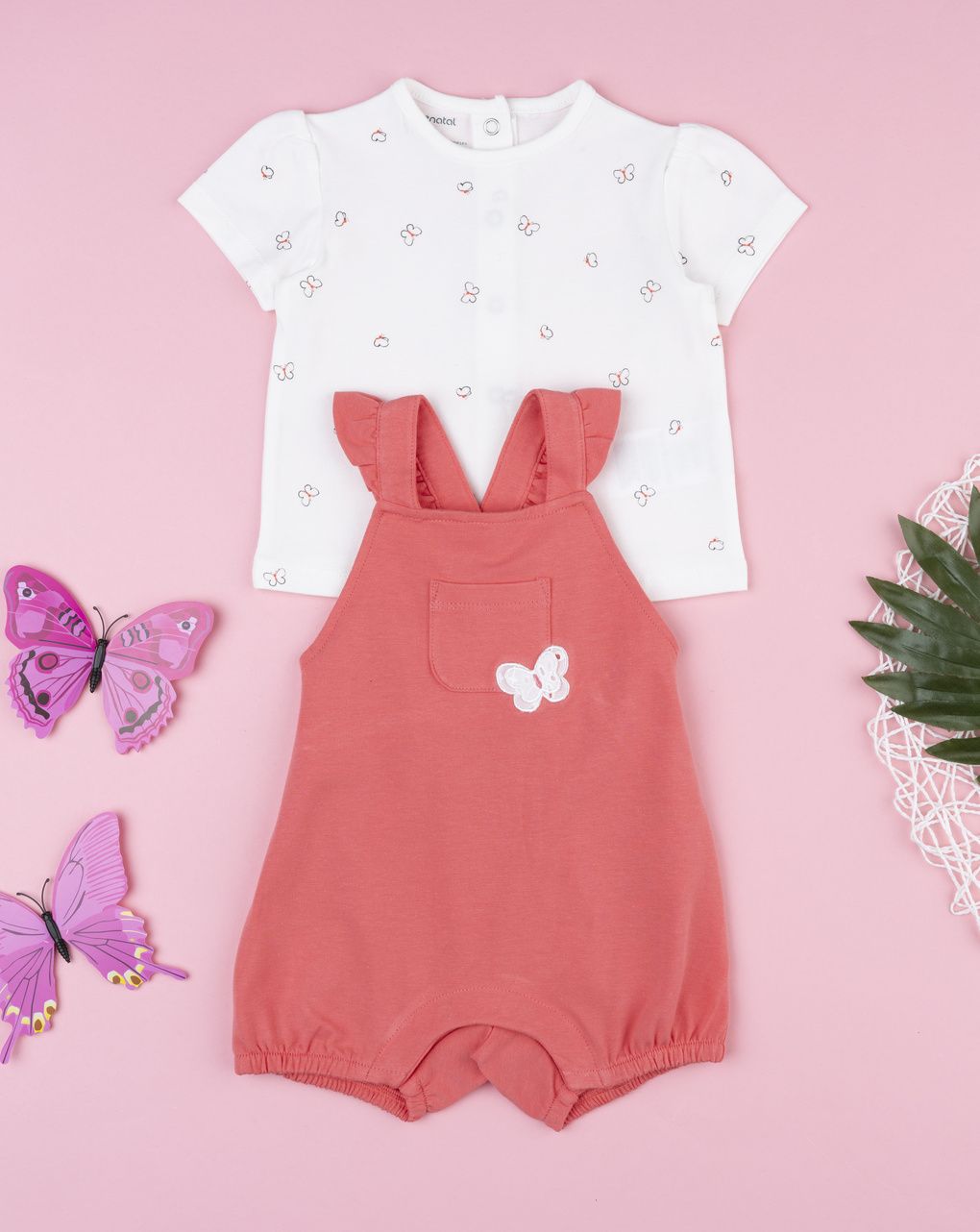 βρεφικό σετ t-shirt και σαλοπέτα με πεταλούδα για κορίτσι - Prénatal