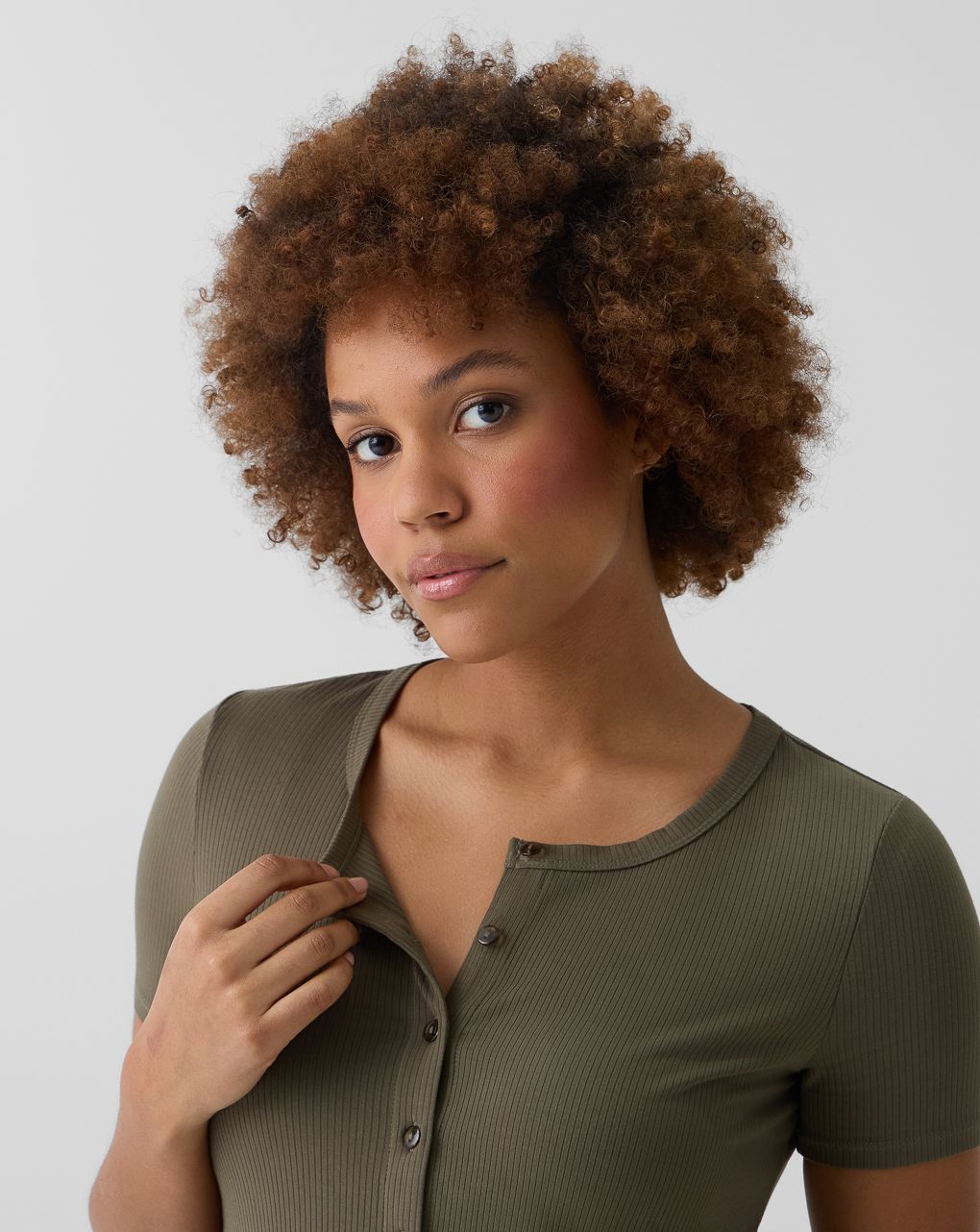 γυναικείο t-shirt εγκυμοσύνης/θηλασμού ριμπ χακί - Prénatal