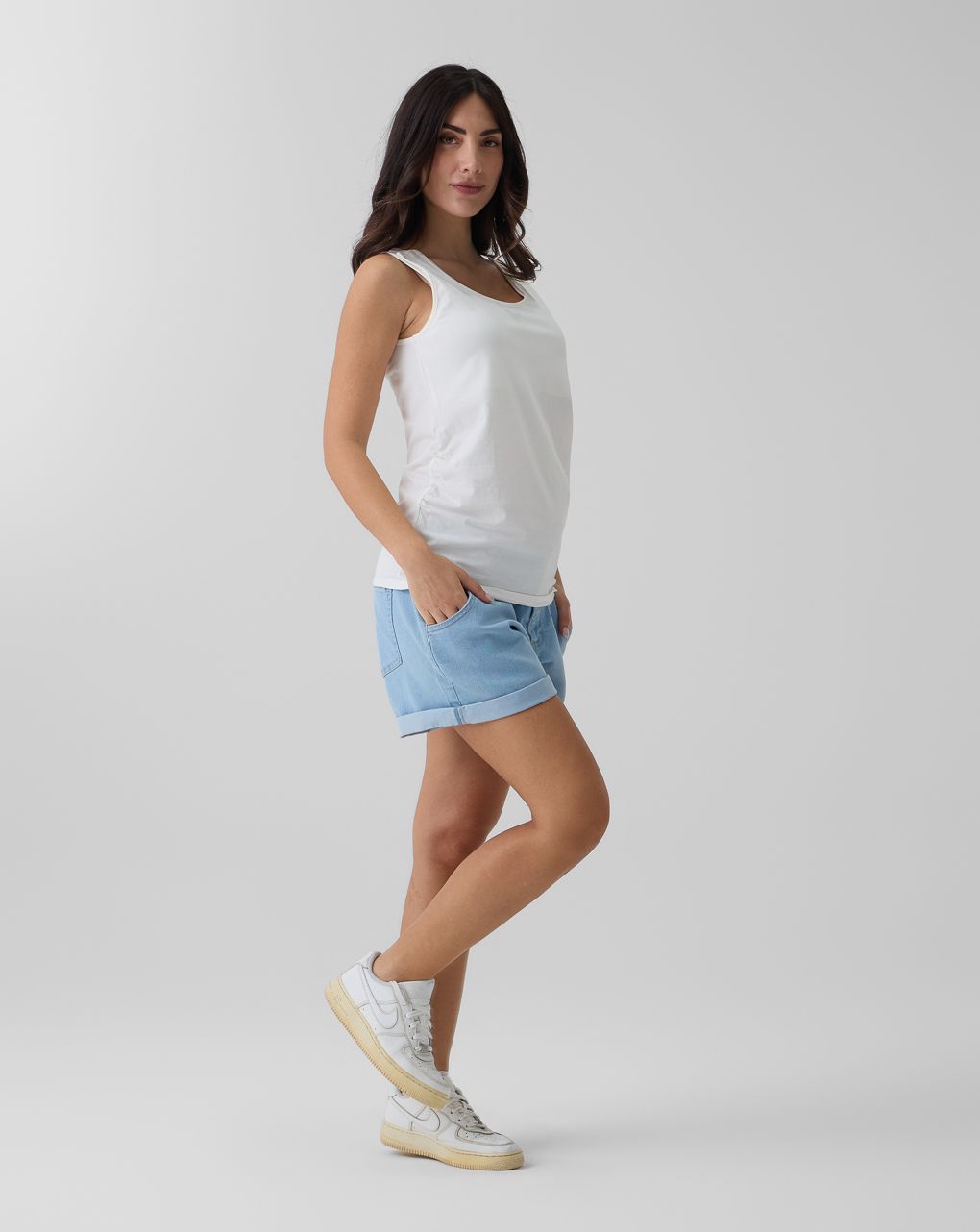 γυναικεία αμάνικη μπλούζα εγκυμοσύνης/θηλασμού λευκή - Prénatal