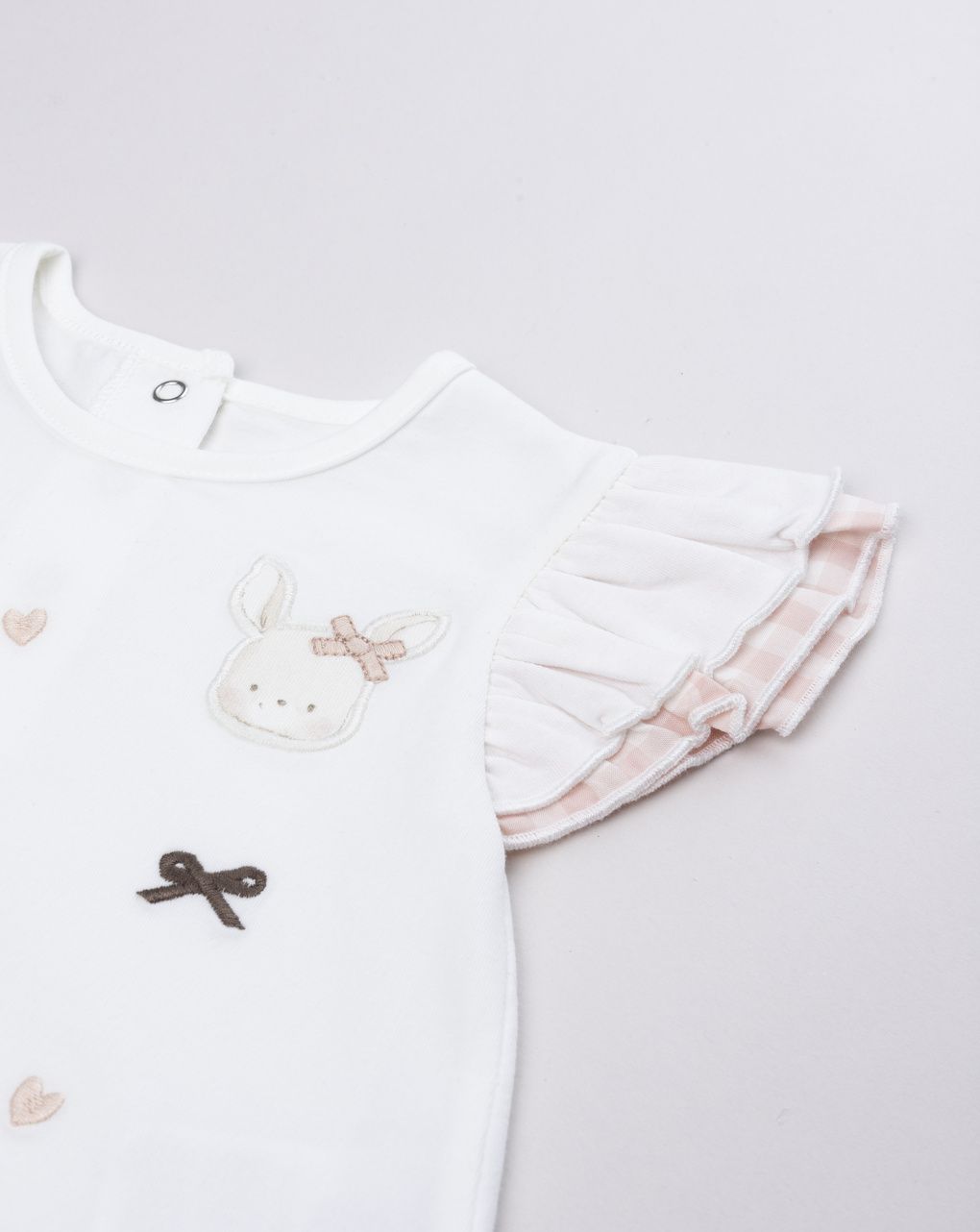 βρεφικό t-shirt λευκό με φιογκάκια για κορίτσι - Prénatal