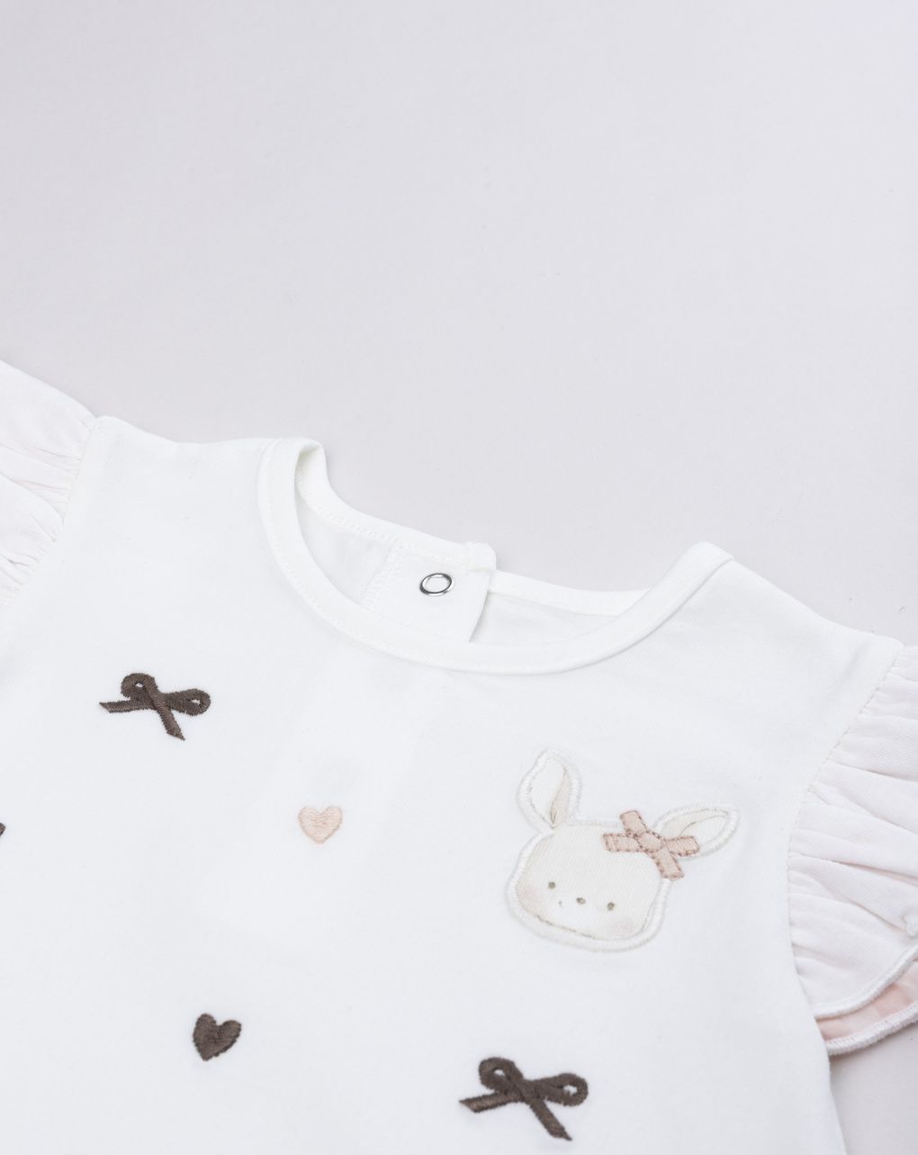 βρεφικό t-shirt λευκό με φιογκάκια για κορίτσι - Prénatal