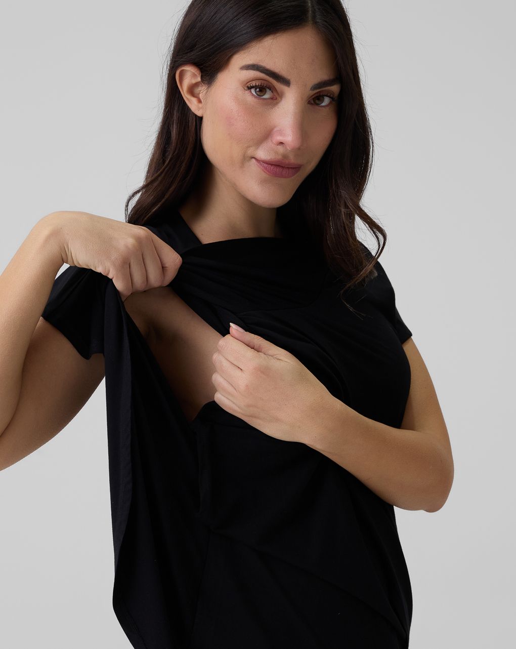 γυναικείο t-shirt εγκυμοσύνης/θηλασμού μαύρο - Prénatal