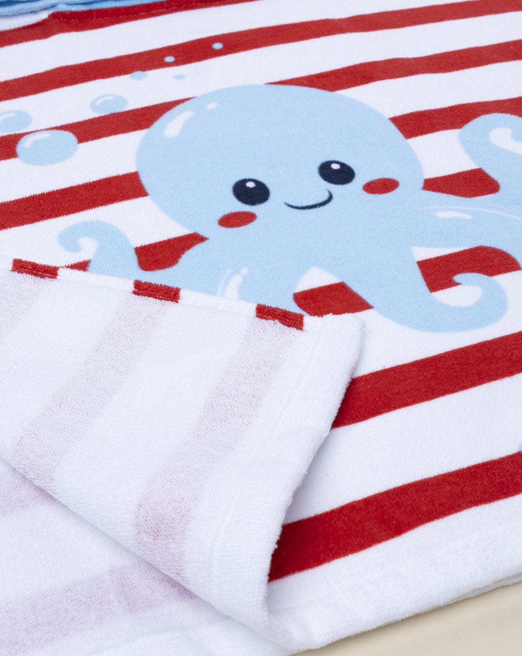 βρεφικό πόντσο θαλάσσης ριγέ με χταπόδι για αγόρι - Prénatal