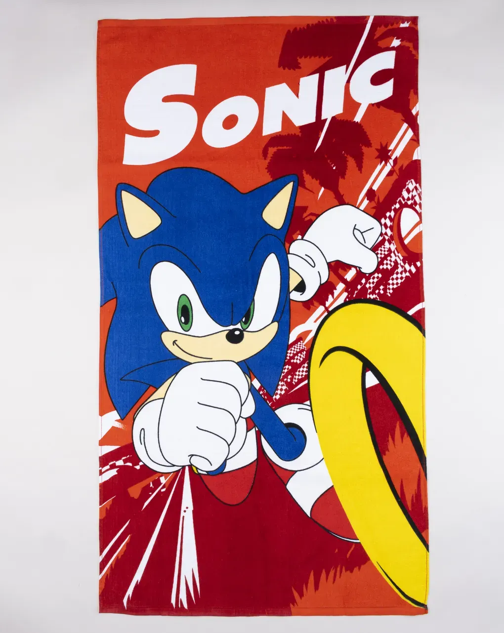παιδική πετσέτα θαλάσσης κόκκινη sonic για αγόρι