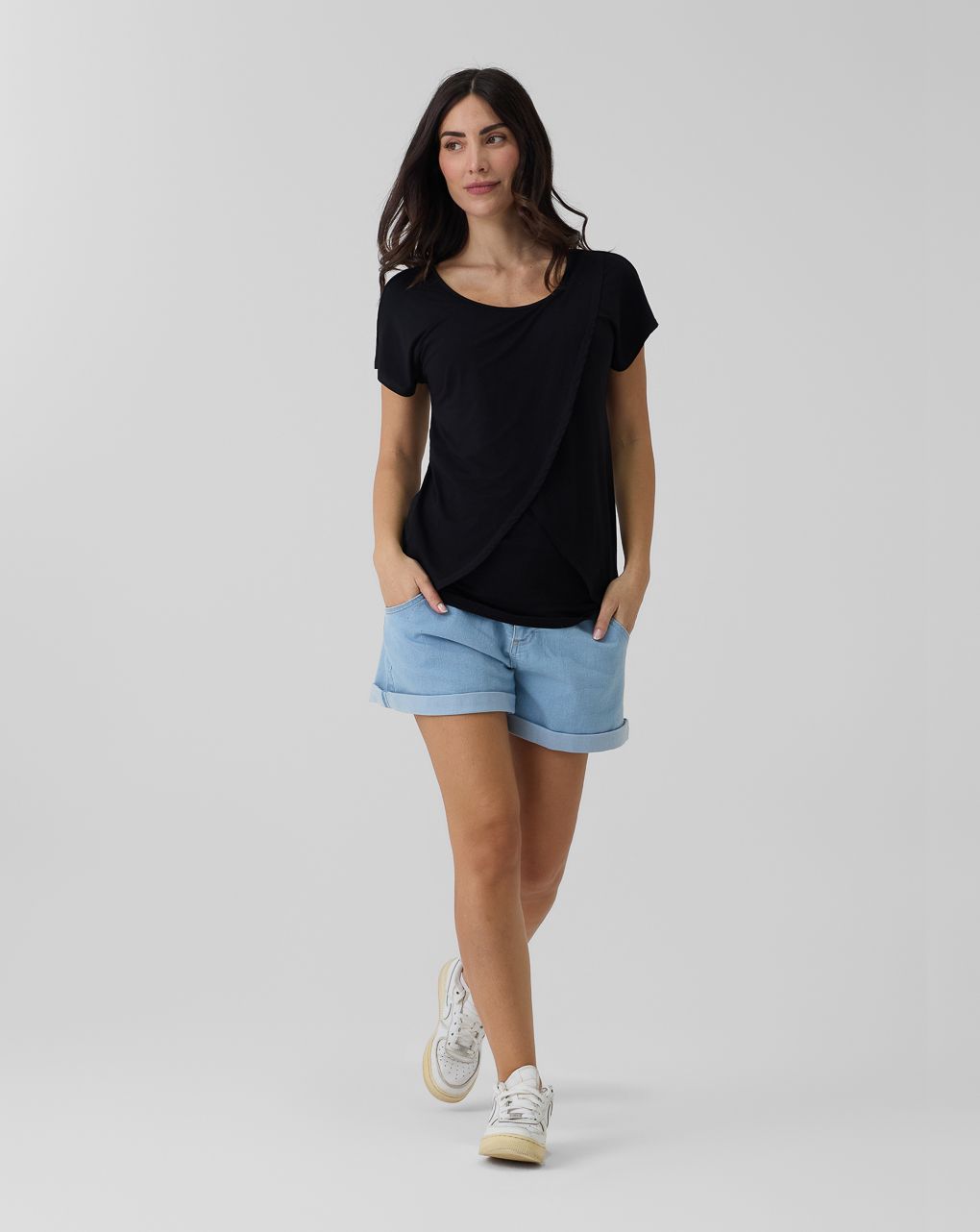 γυναικείο t-shirt εγκυμοσύνης/θηλασμού μαύρο