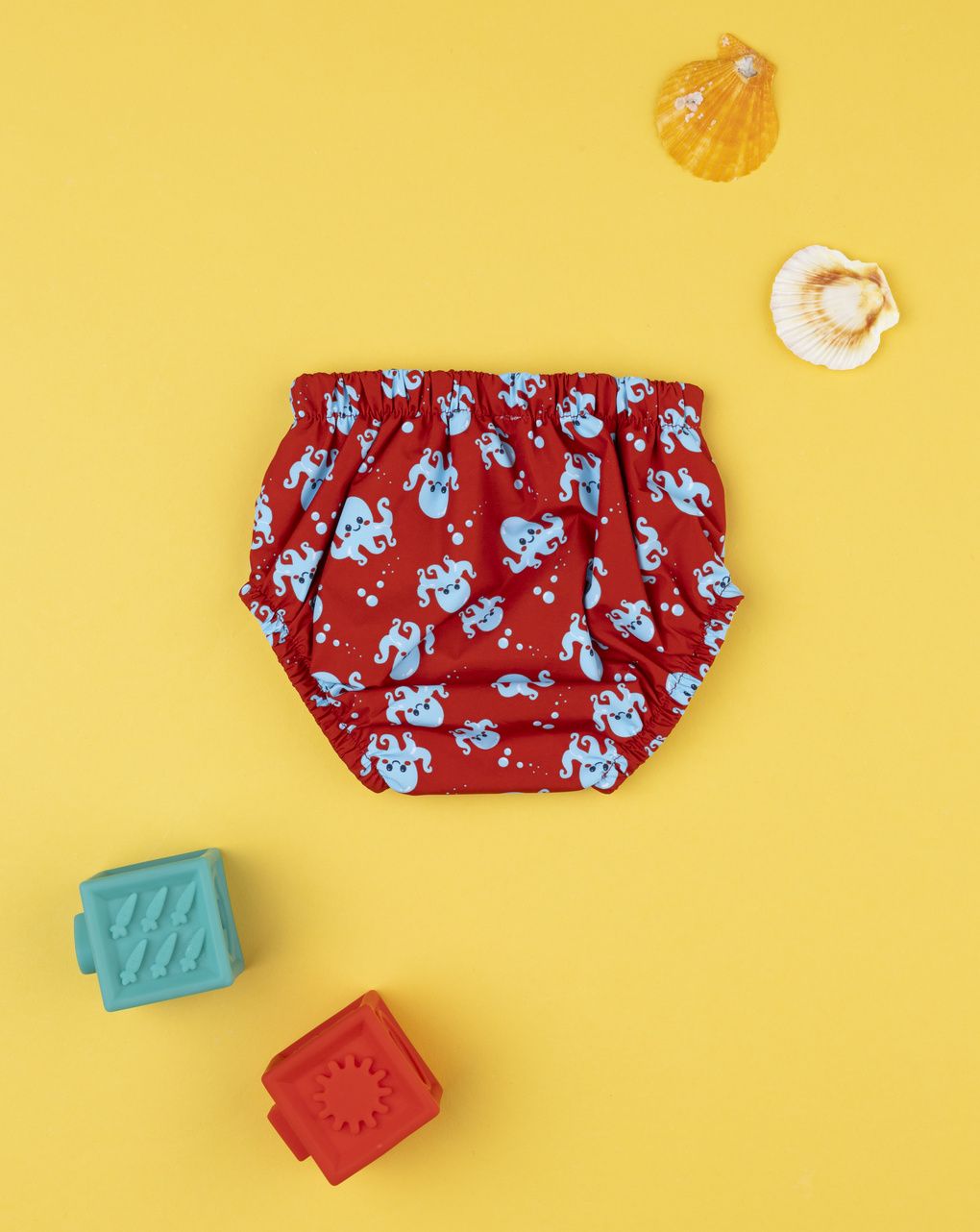 βρεφικό μαγιό πάνα κόκκινο με χταπόδια για αγόρι - Prénatal