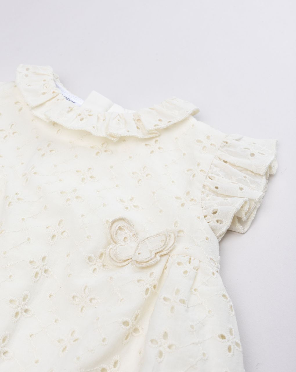 βρεφικό φορμάκι μπεζ δαντέλα sangallo για κορίτσι - Prénatal