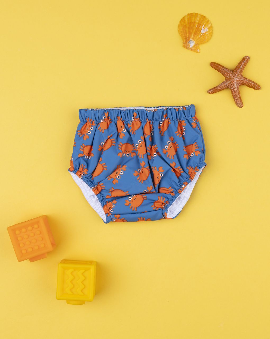 βρεφικό μαγιό πάνα μπλε με καβουράκια για αγόρι - Prénatal