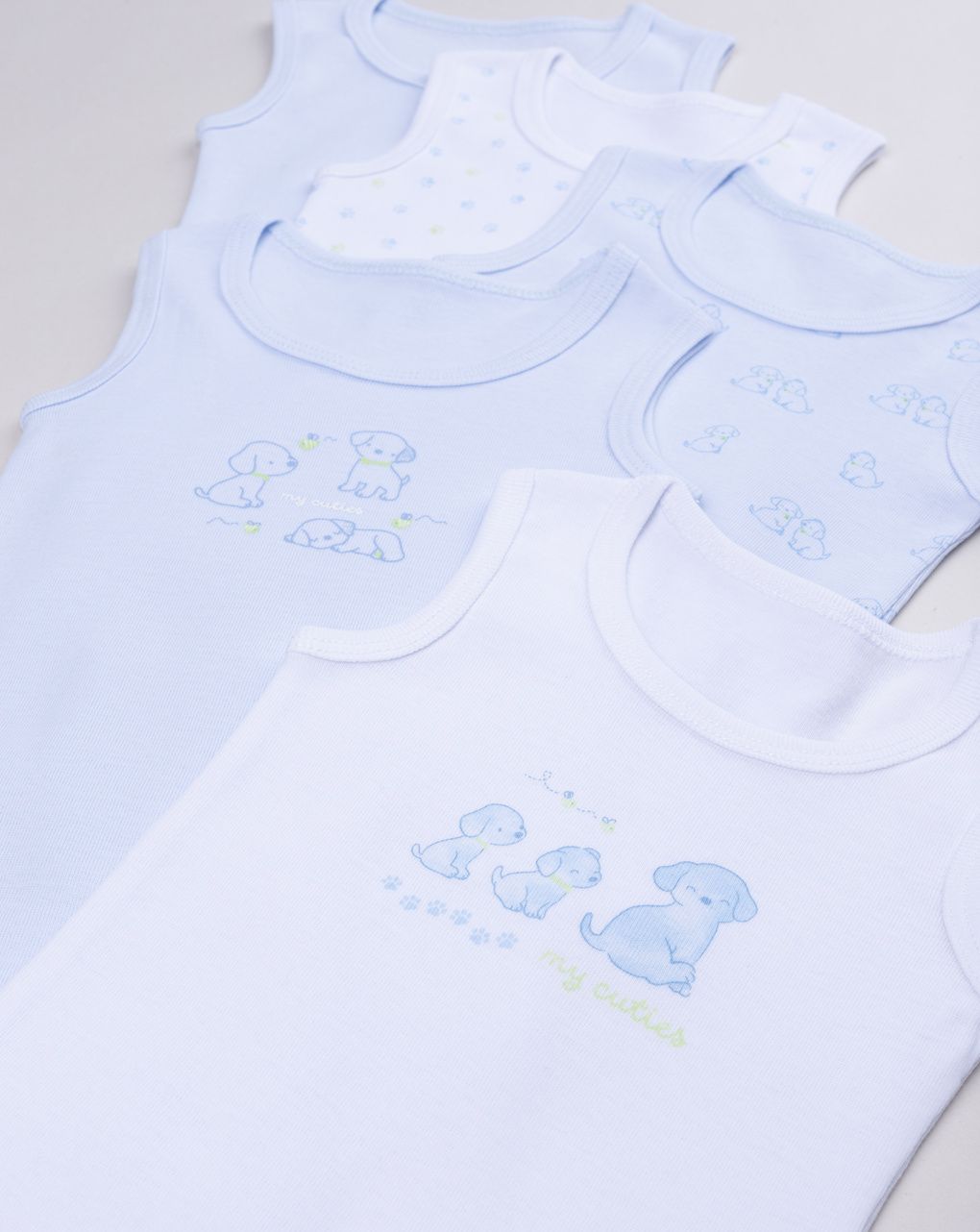 βρεφικά κορμάκια πακέτο x5 με σκυλάκια για αγόρι - Prénatal