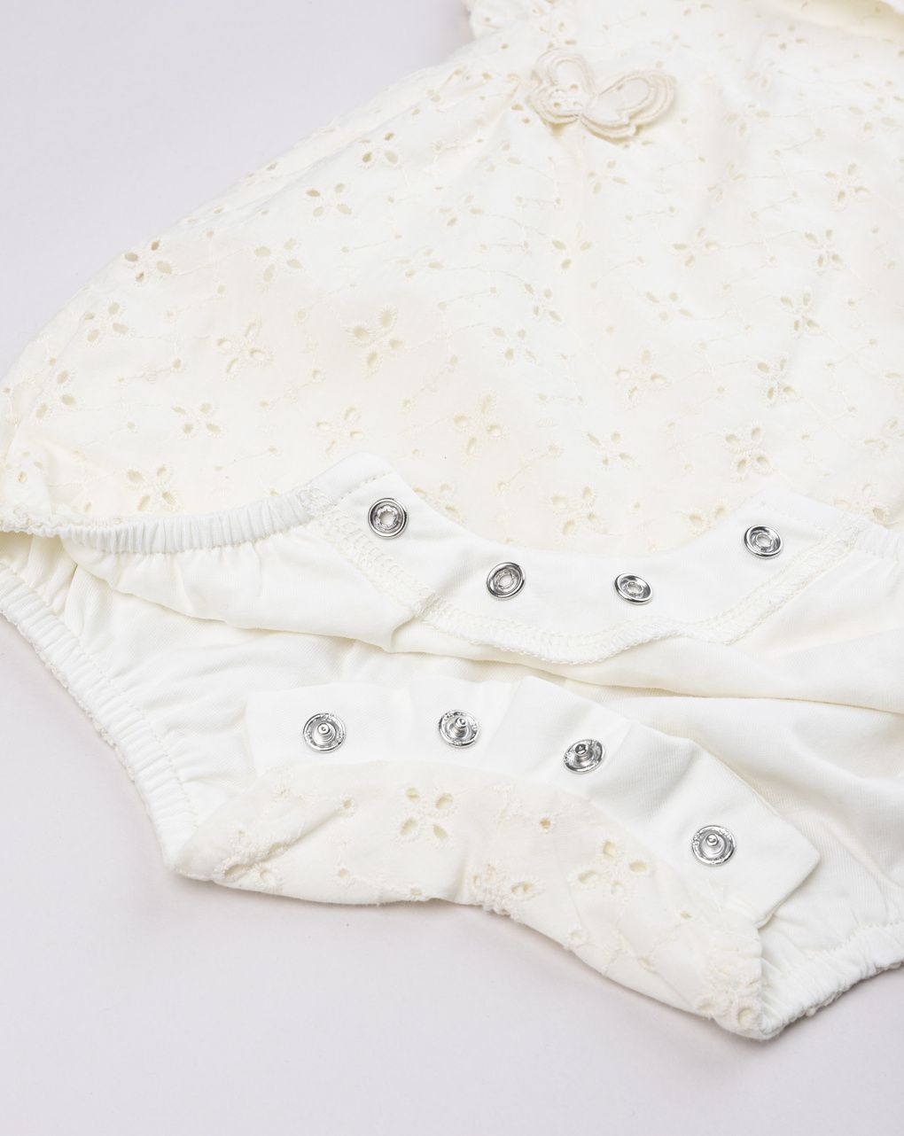 βρεφικό φορμάκι μπεζ δαντέλα sangallo για κορίτσι - Prénatal