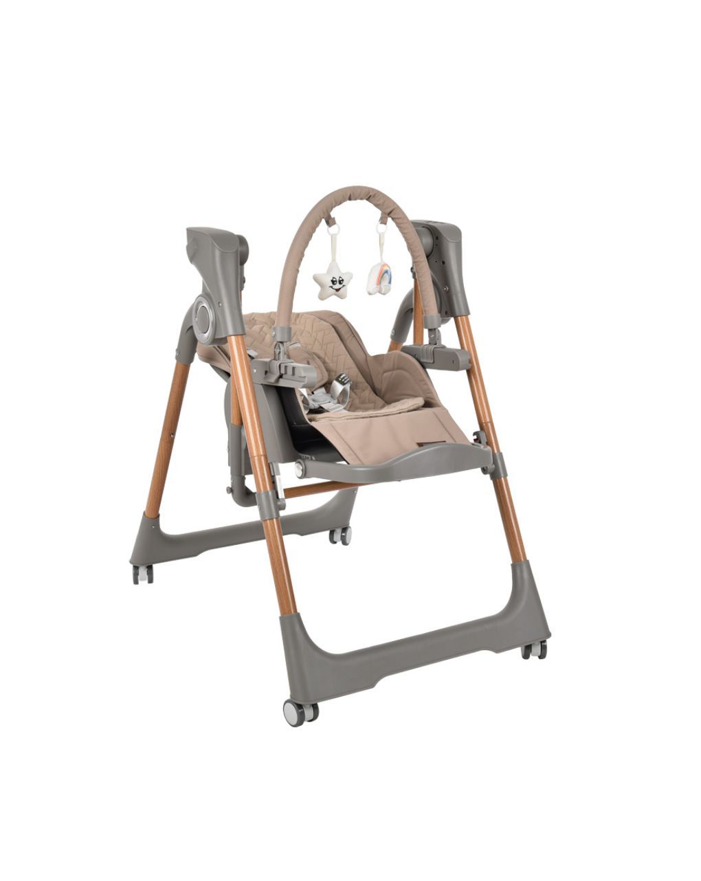 Bebe stars καρεκλάκι φαγητού-κούνια serenna ηλεκτρικό 2 σε 1 natural beige 871-182 - Bebe Stars