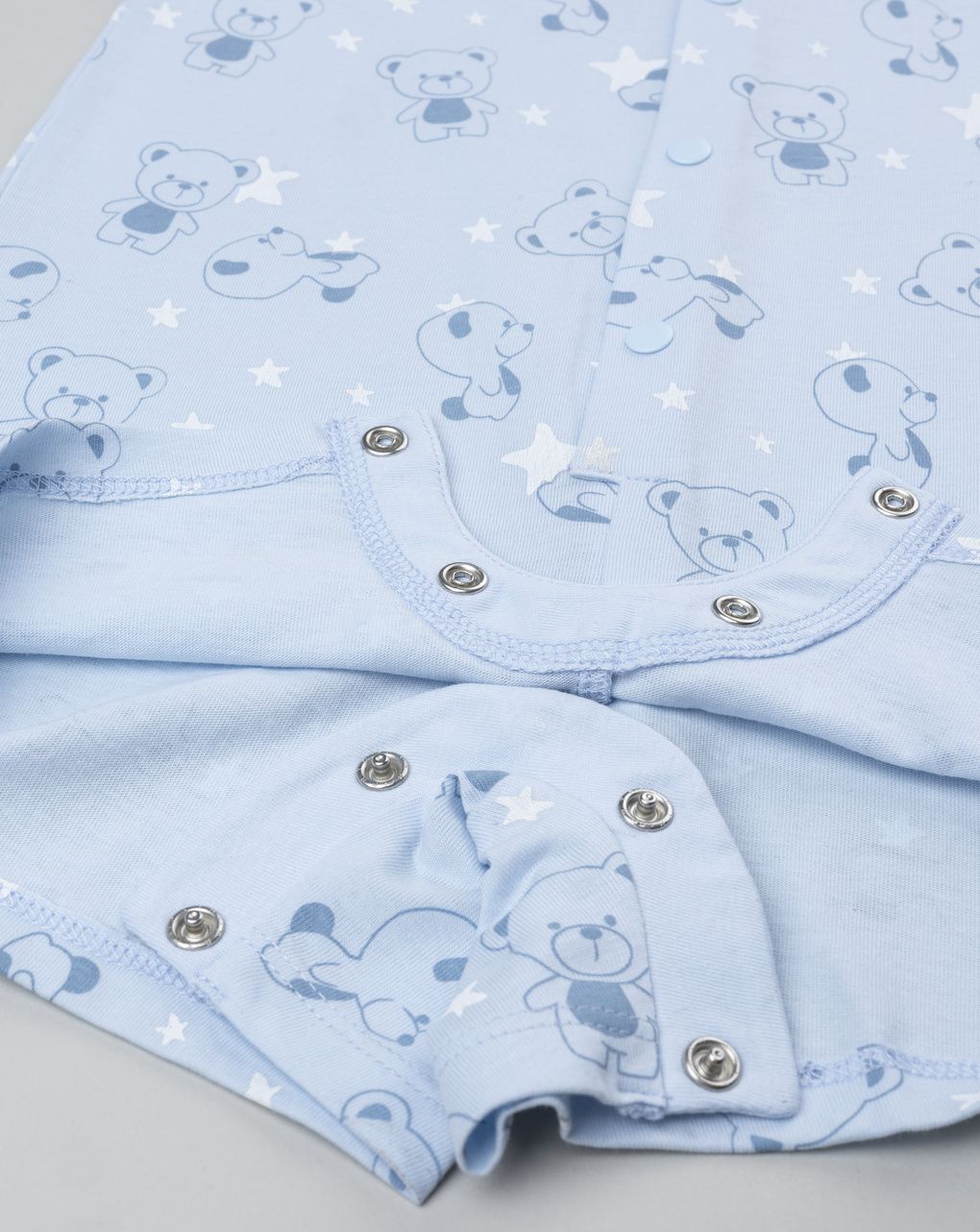 βρεφική ολόσωμη πιτζάμα γαλάζιο με αρκουδάκια για αγόρι - Prénatal
