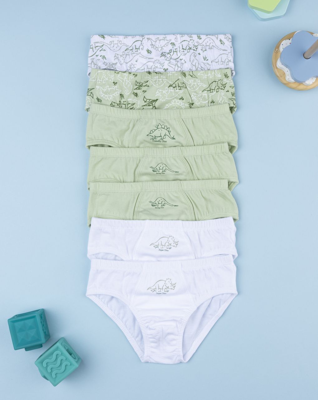 παιδικά σλιπ πακέτο x7 με δεινόσαυρους για αγόρι