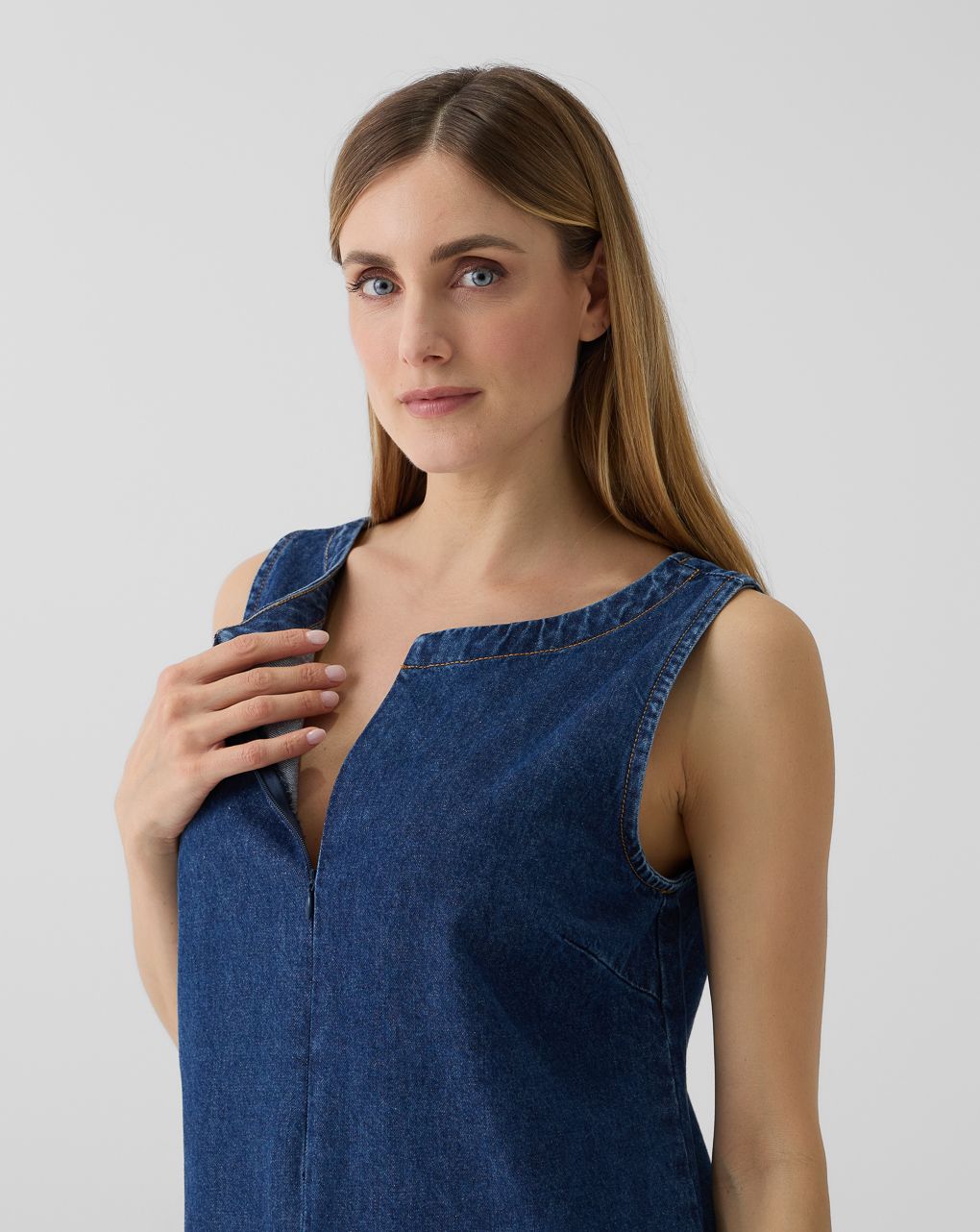 γυναικείο τζιν φόρεμα μπλε εγκυμοσύνης/θηλασμού - Prénatal