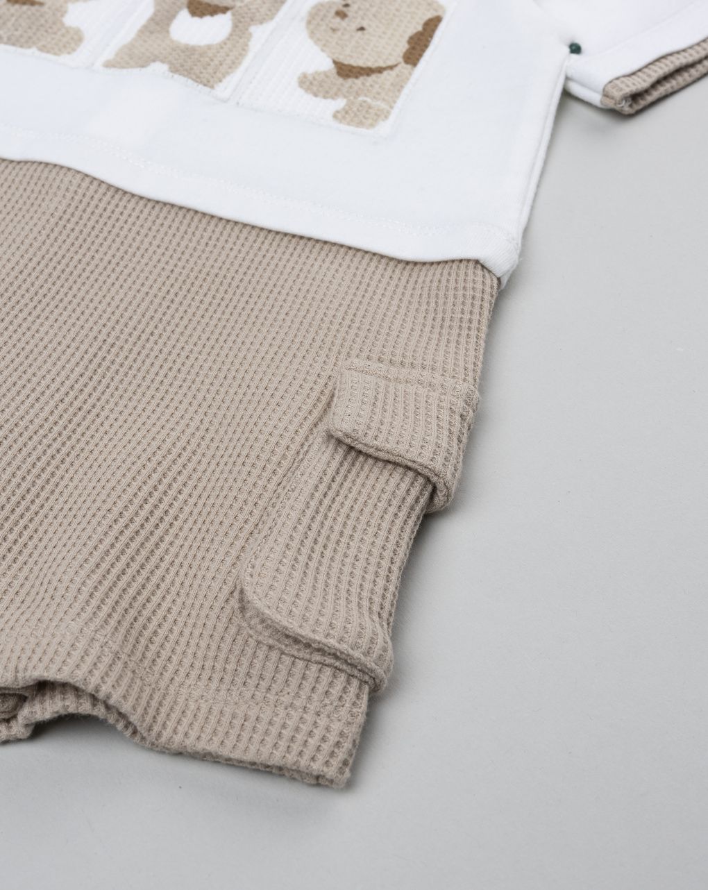 βρεφικό φορμάκι λευκό/καφέ με nice friends για αγόρι - Prénatal