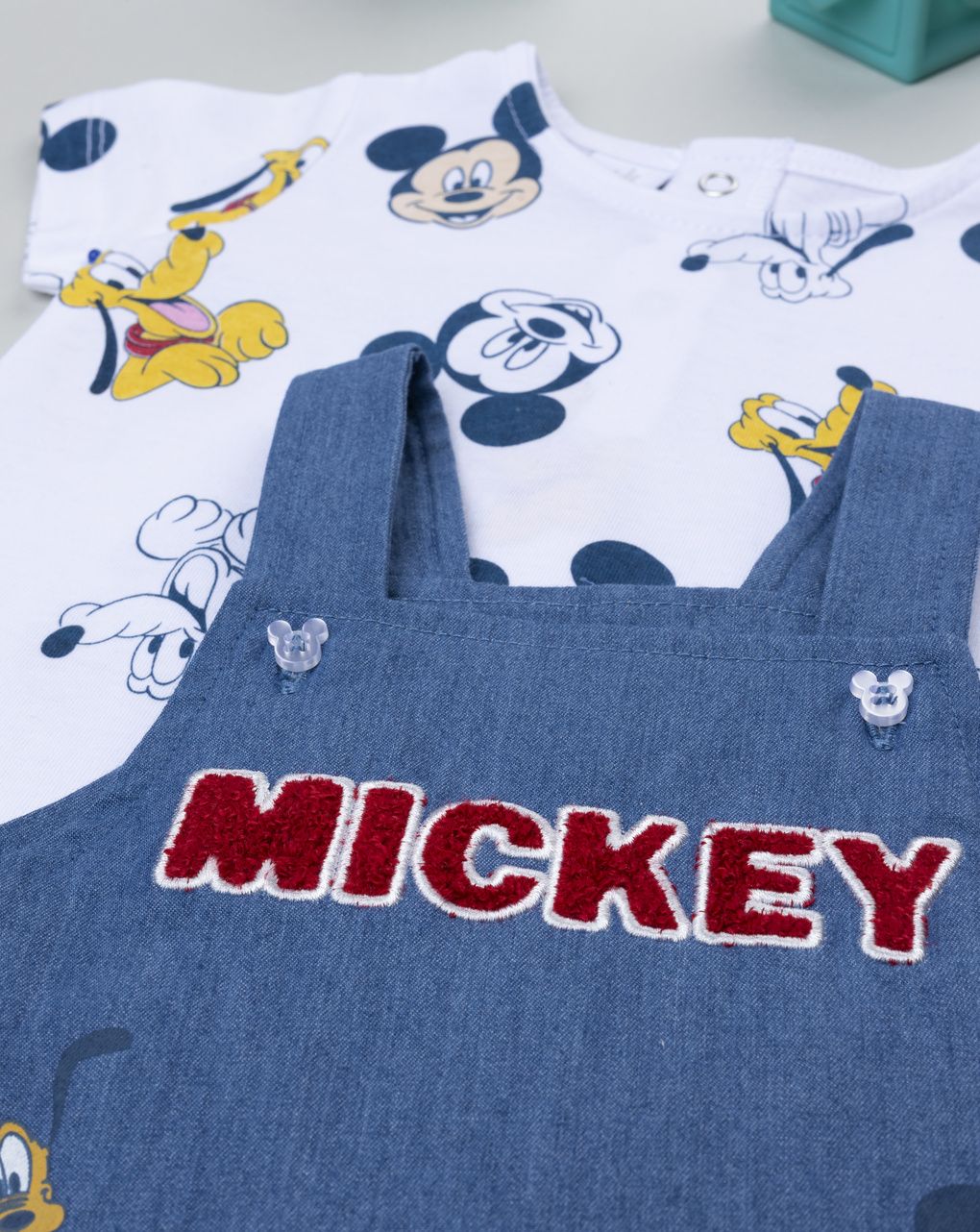 βρεφικό σετ t-shirt και σαλοπέτα mickey & pluto για αγόρι - Prénatal