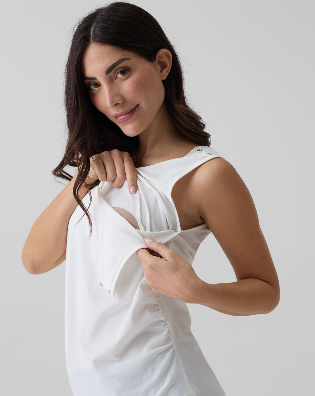 γυναικεία αμάνικη μπλούζα εγκυμοσύνης/θηλασμού λευκή - Prénatal