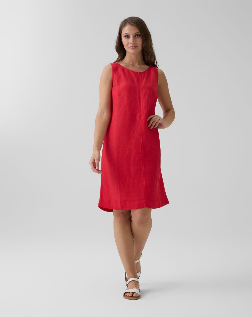 γυναικείο φόρεμα κόκκινο λινό εγκυμοσύνης/θηλασμού