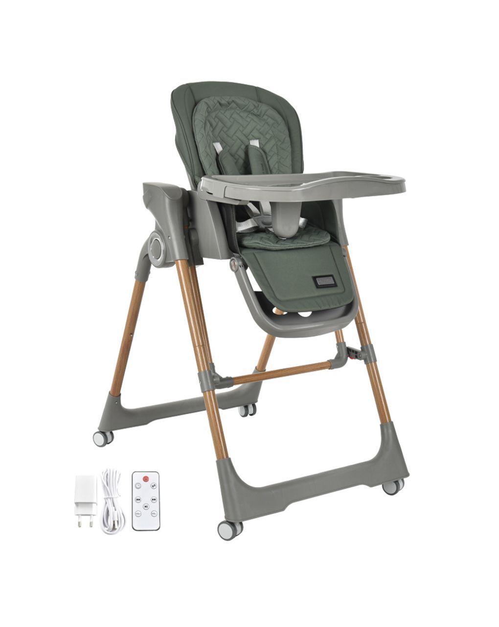 Bebe stars καρεκλάκι φαγητού-κούνια serenna ηλεκτρικό 2 σε 1 forest green 871-176 - Bebe Stars