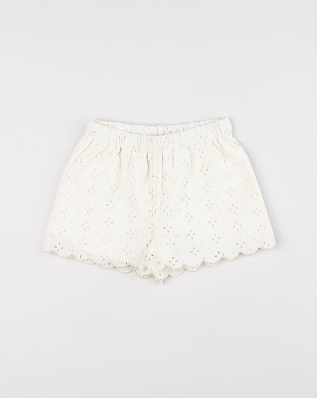 βρεφικό σορτσάκι κρεμ δαντέλα sangallo για κορίτσι
