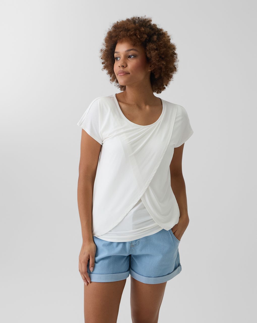 γυναικείο t-shirt εγκυμοσύνης/θηλασμού άσπρο