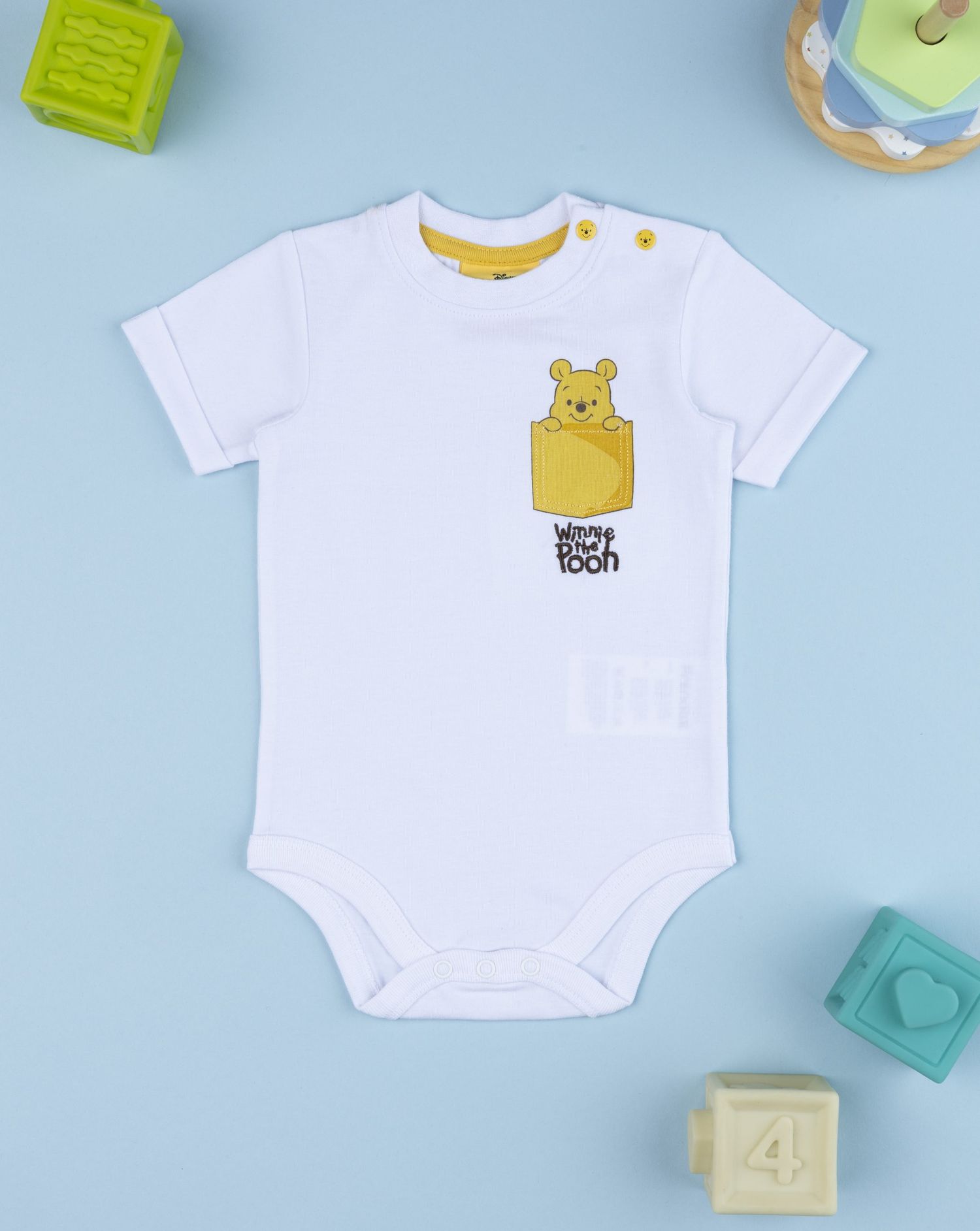 βρεφικό κορμάκι λευκό winnie για αγόρι