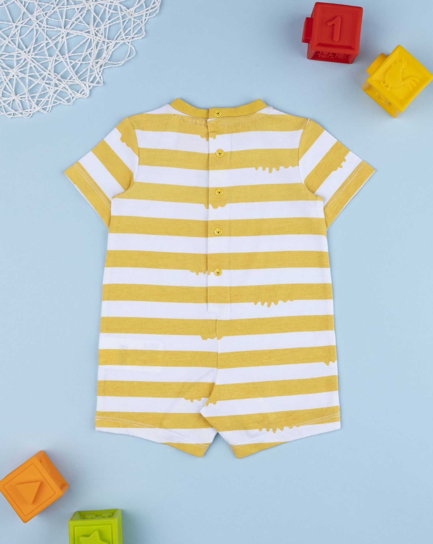 βρεφικό φορμάκι ριγέ κίτρινο/λευκό winnie για αγόρι - Prénatal