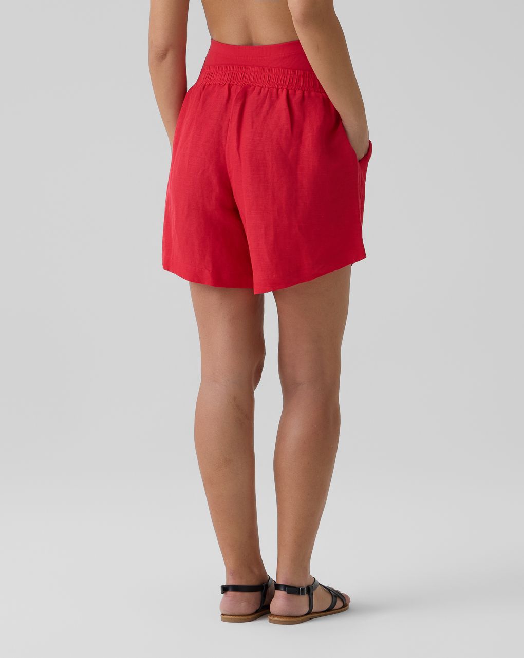 γυναικείο σορτσάκι εγκυμοσύνης λινό κόκκινο - Prénatal