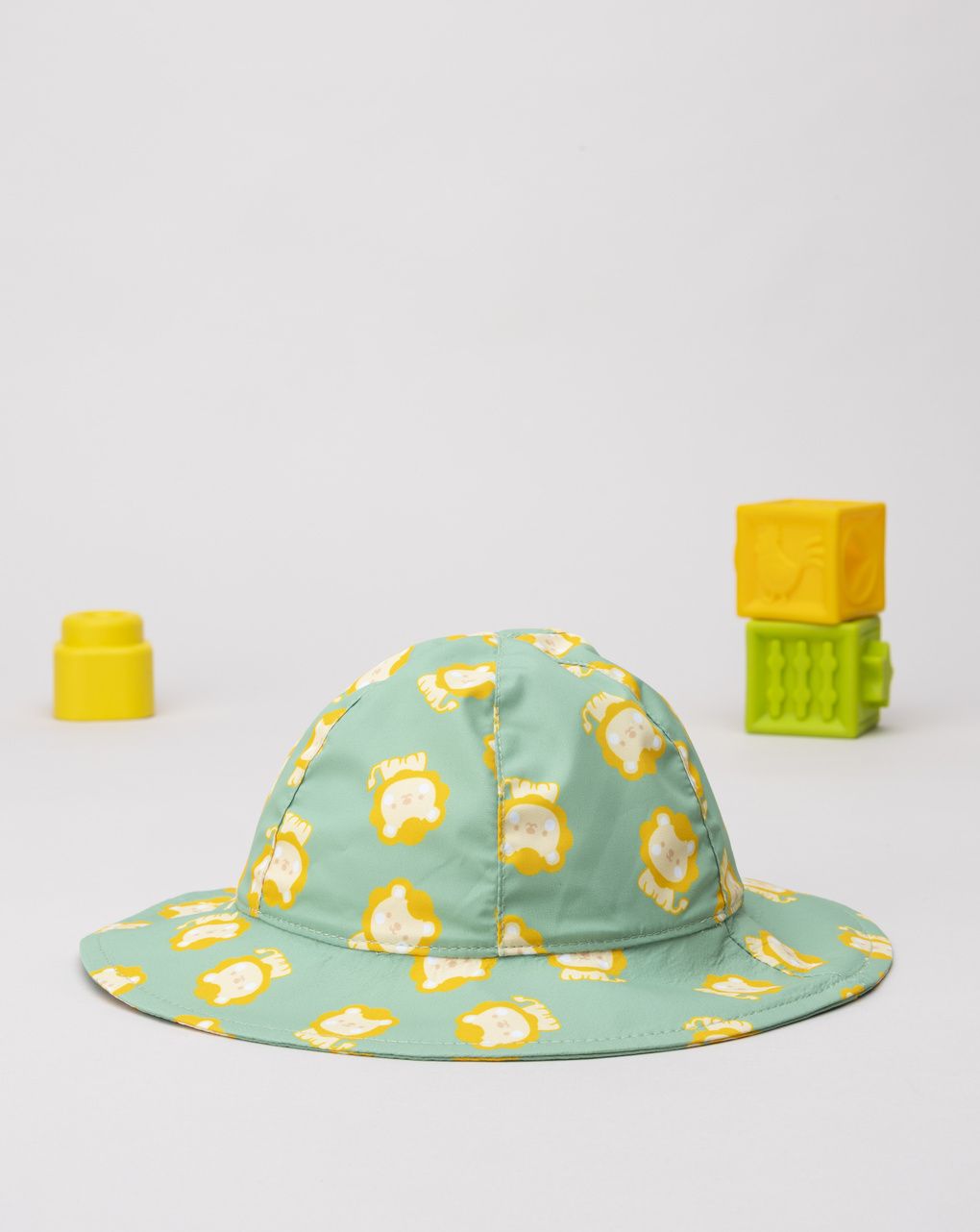 βρεφικό καπέλο θαλάσσης πράσινο με λιονταράκια για αγόρι - Prénatal