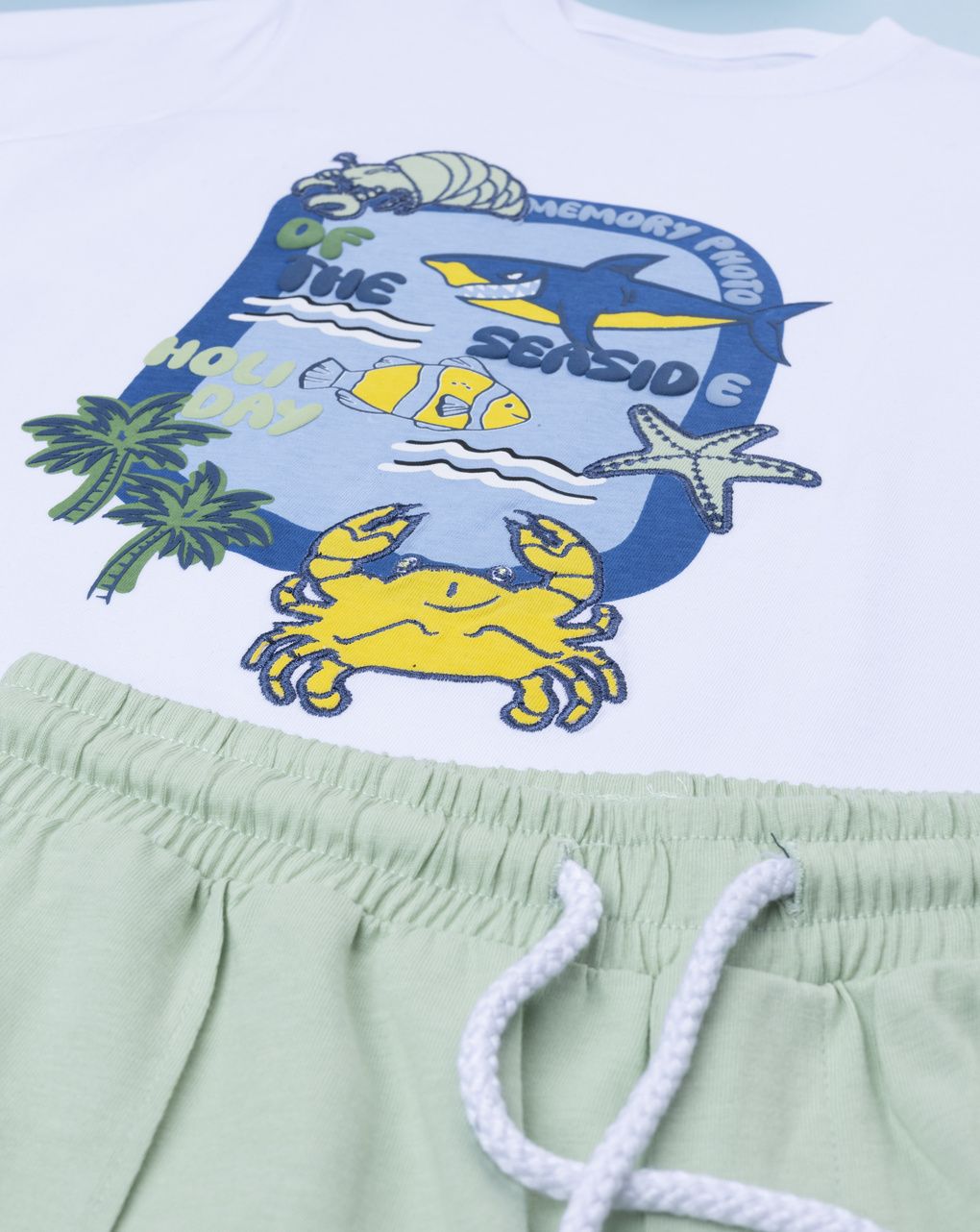 παιδικό σετ t-shirt και σορτσάκι seaside holiday για αγόρι - Prénatal