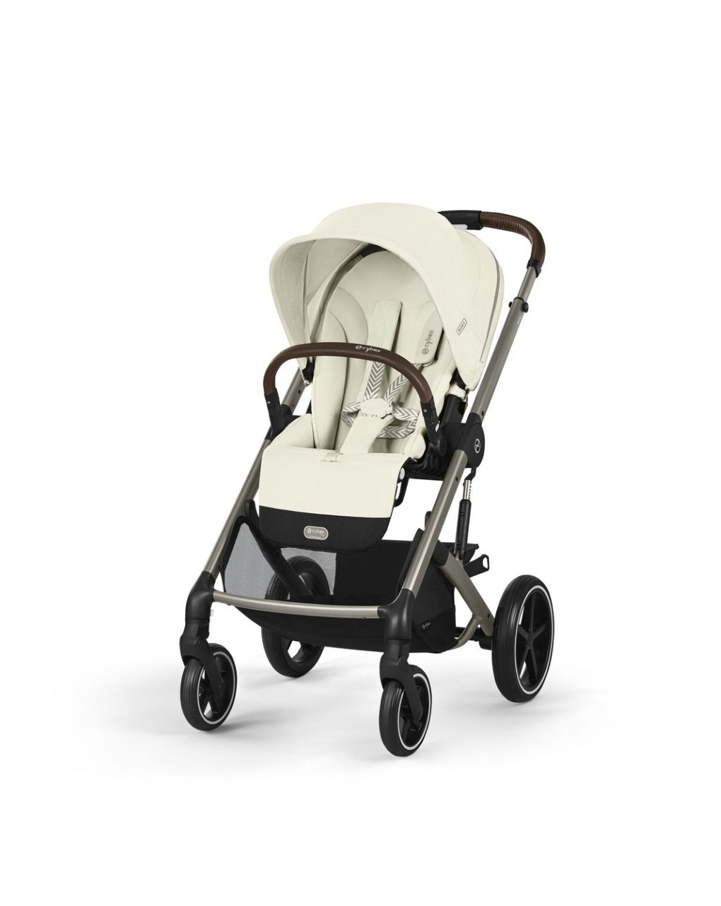 Cybex balios s lux σύστημα μεταφοράς trio με cot s lux, cloud g3 plus moon black και αντάπτορες seashell beige - Cybex