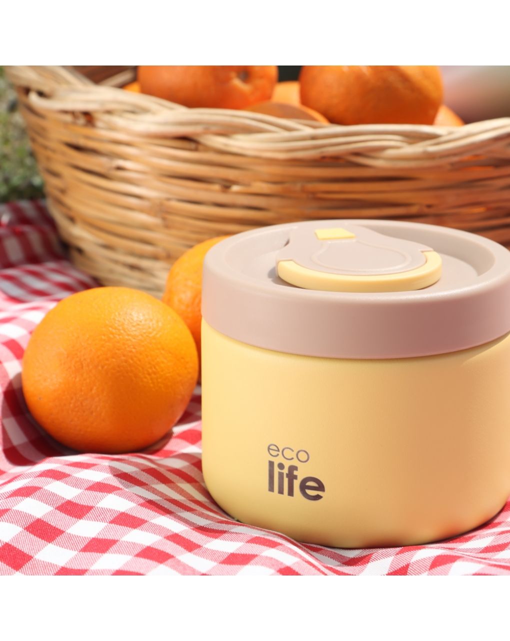 Ecolife στρογγυλός θερμός φαγητού 650ml κίτρινο 33-bo-9094 - Ecolife