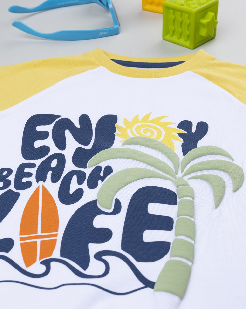 παιδικό t-shirt λευκό beach life για αγόρι - Prénatal