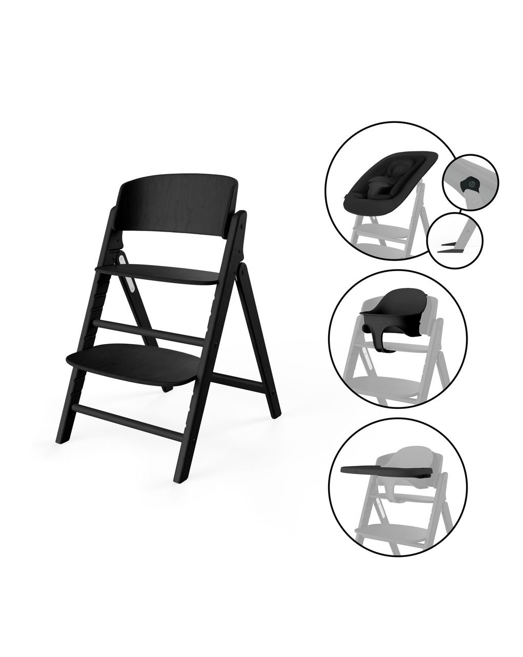 Cybex click & fold 4-σε-1 κάθισμα φαγητού stunning black - Cybex