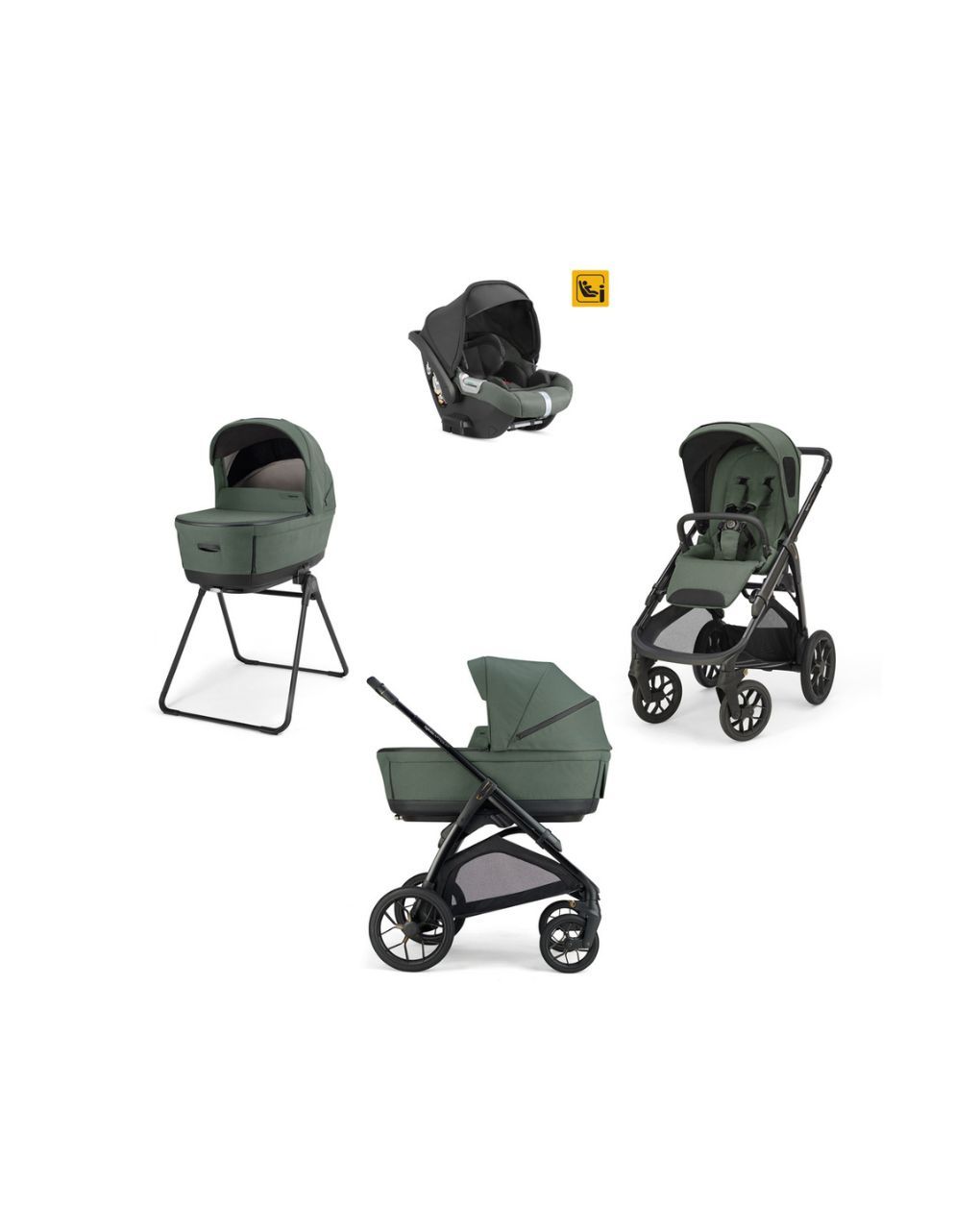 Inglesina aptica xt σύστημα μεταφοράς quattro με κάθισμα αυτοκινήτου darwin taiga green/telaio black - Inglesina