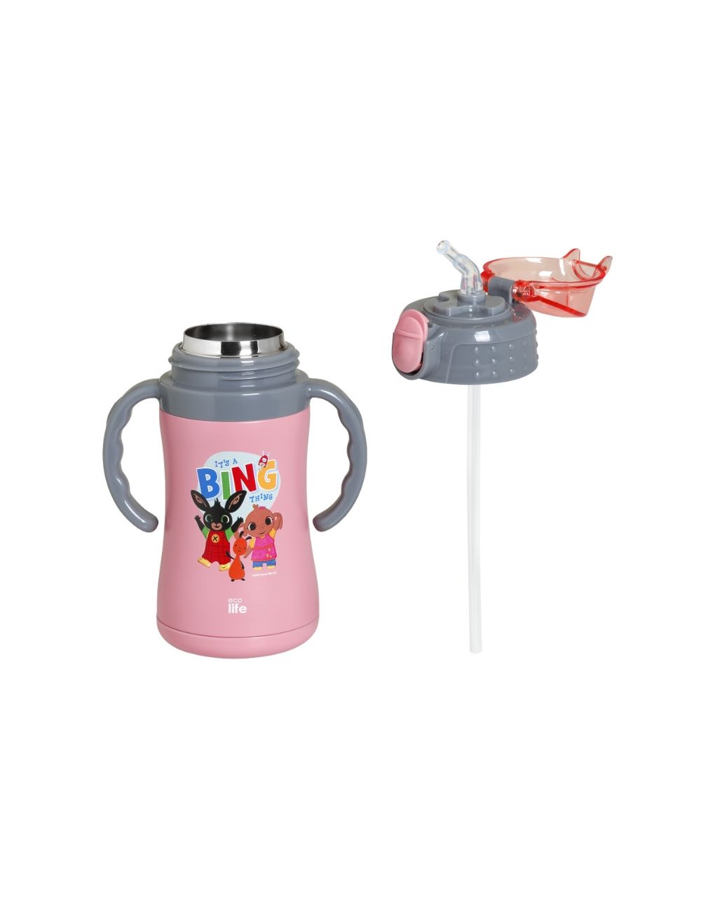 Ecolife kids thermos παγούρι 'it's a bing thing' 300ml pink 33-bo-2125 - Ecolife