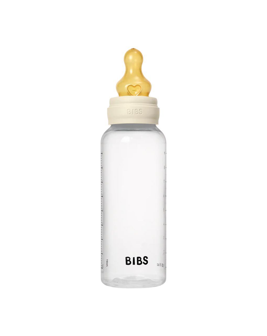 Bibs πλαστικό μπιμπερό με θηλή latex μέτριας ροής 2 μηνών+ 270ml ivory 12.5017216 - BIBS