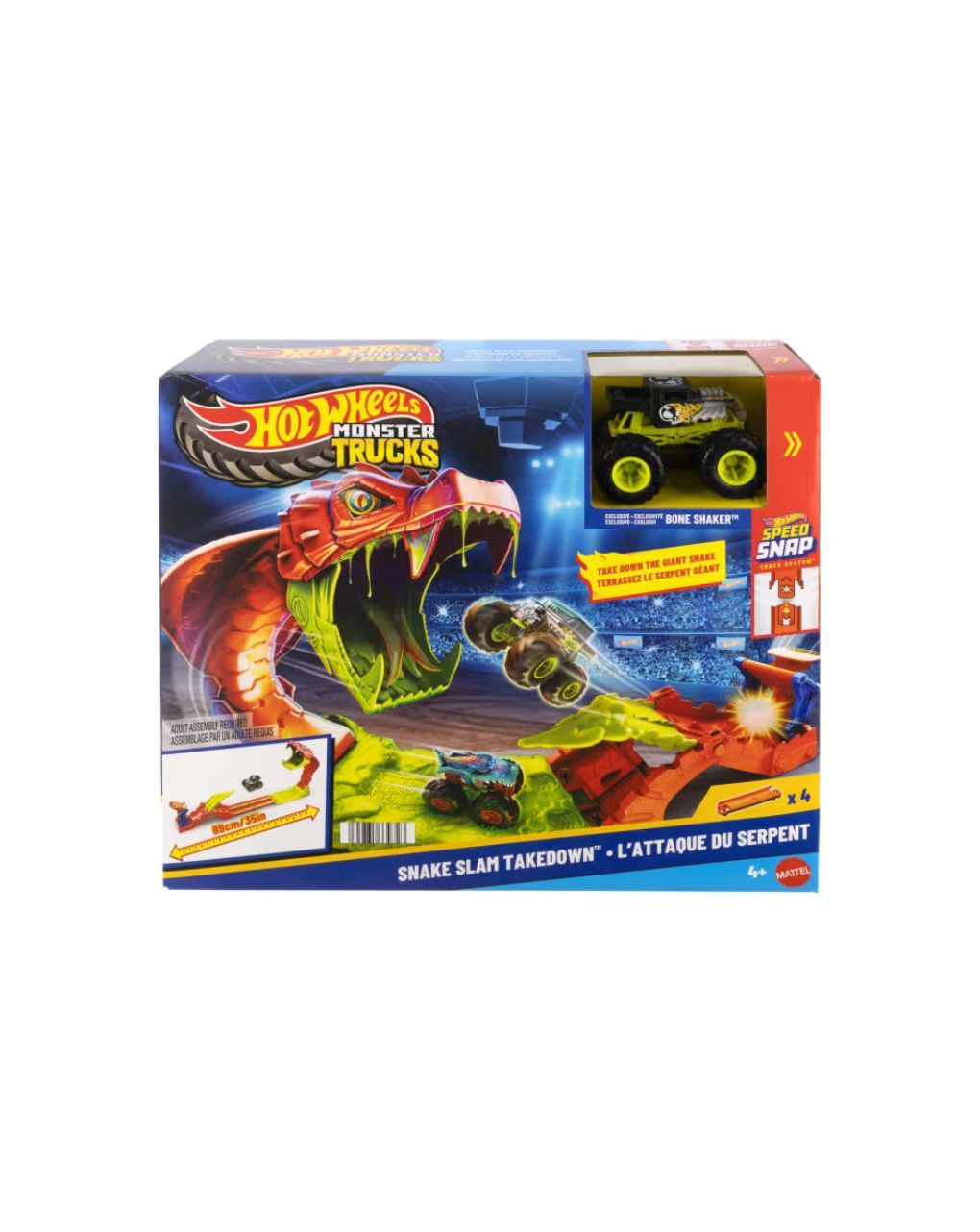 Hot wheels monster trucks πίστα επίθεση φιδιού jjn44
