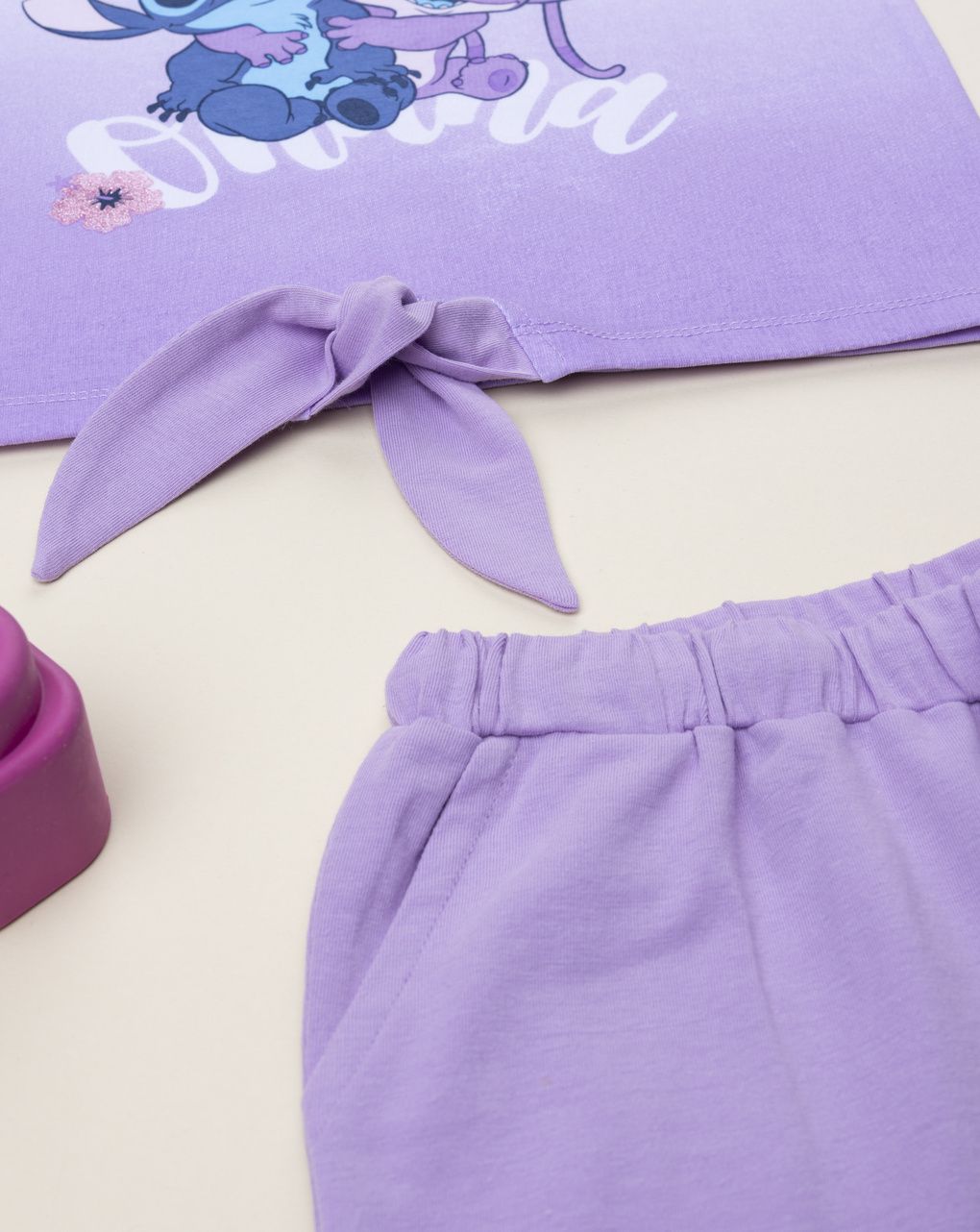 παιδικό σετ t-shirt και σορτσάκι stitch για κορίτσι - Prénatal