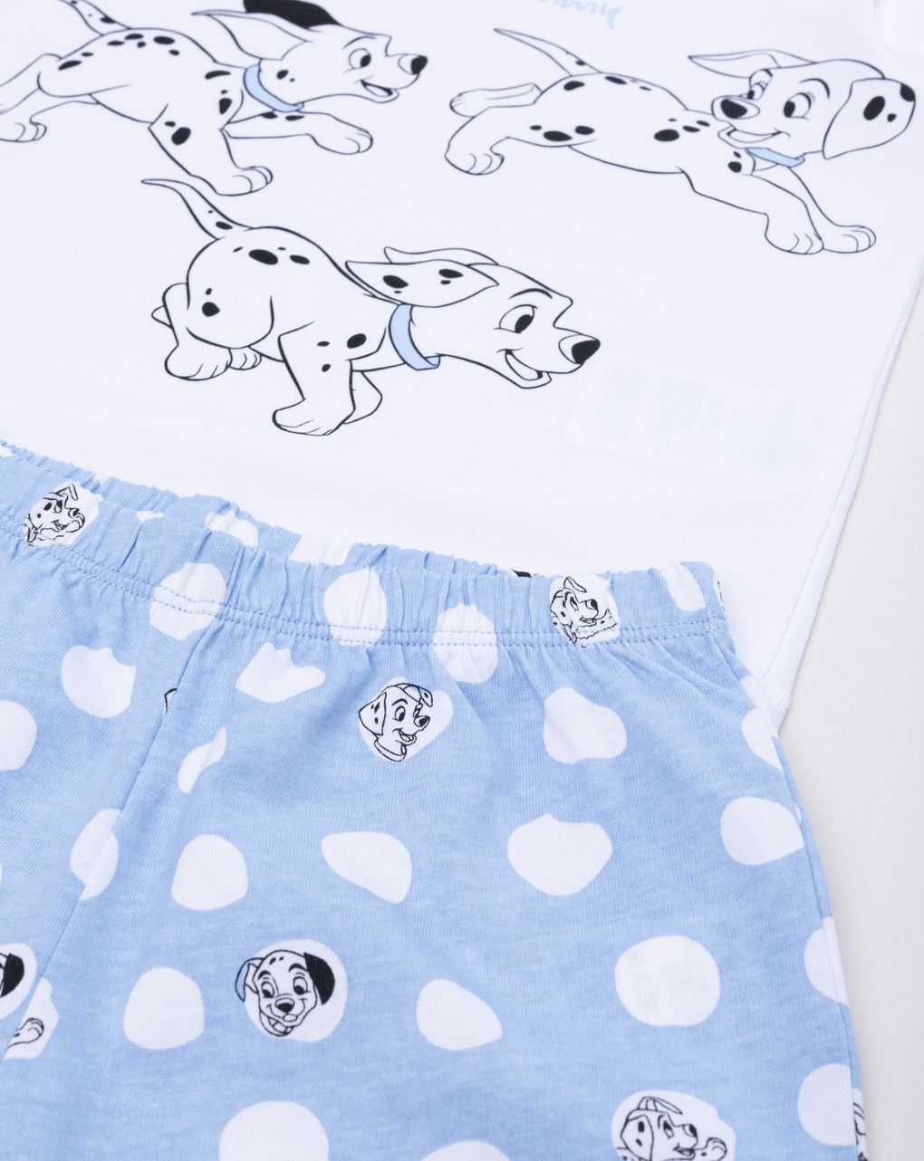 βρεφική πιτζάμα λευκή/γαλάζια 101 dalmatians "we run to mommy" για αγόρι - Prénatal