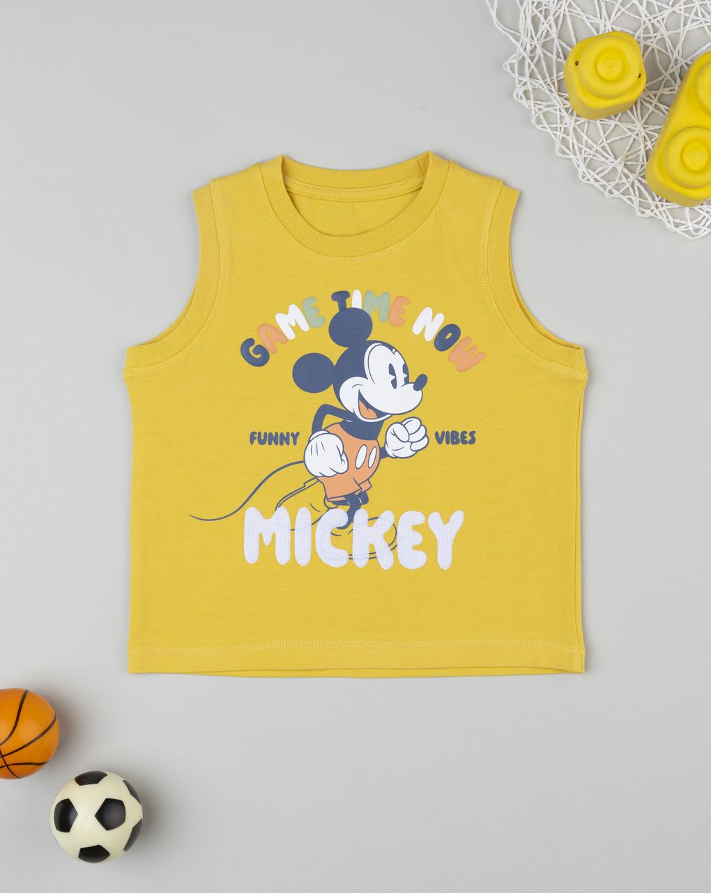 βρεφική αμάνικη μπλούζα κίτρινη mickey για αγόρι