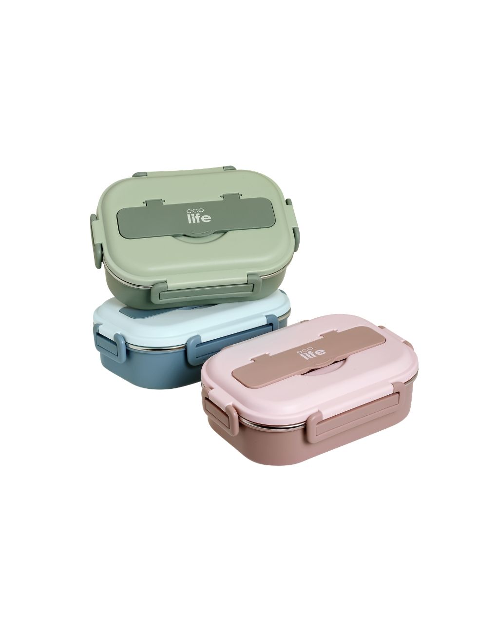 Ecolife φαγητοδοχείο 3 θέσεων 1lt πράσινο 33-fc-9093 - Ecolife