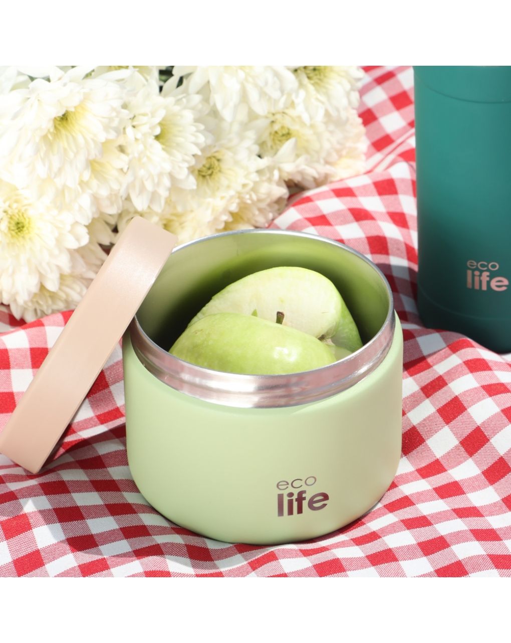 Ecolife στρογγυλός θερμός φαγητού 650ml πράσινο 33-bo-9095 - Ecolife