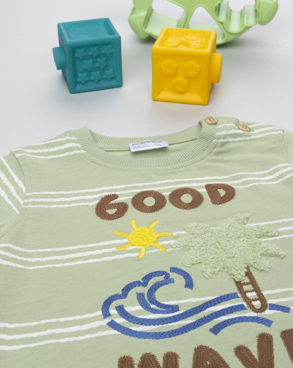 βρεφικό t-shirt πράσινο good wave για αγόρι - Prénatal