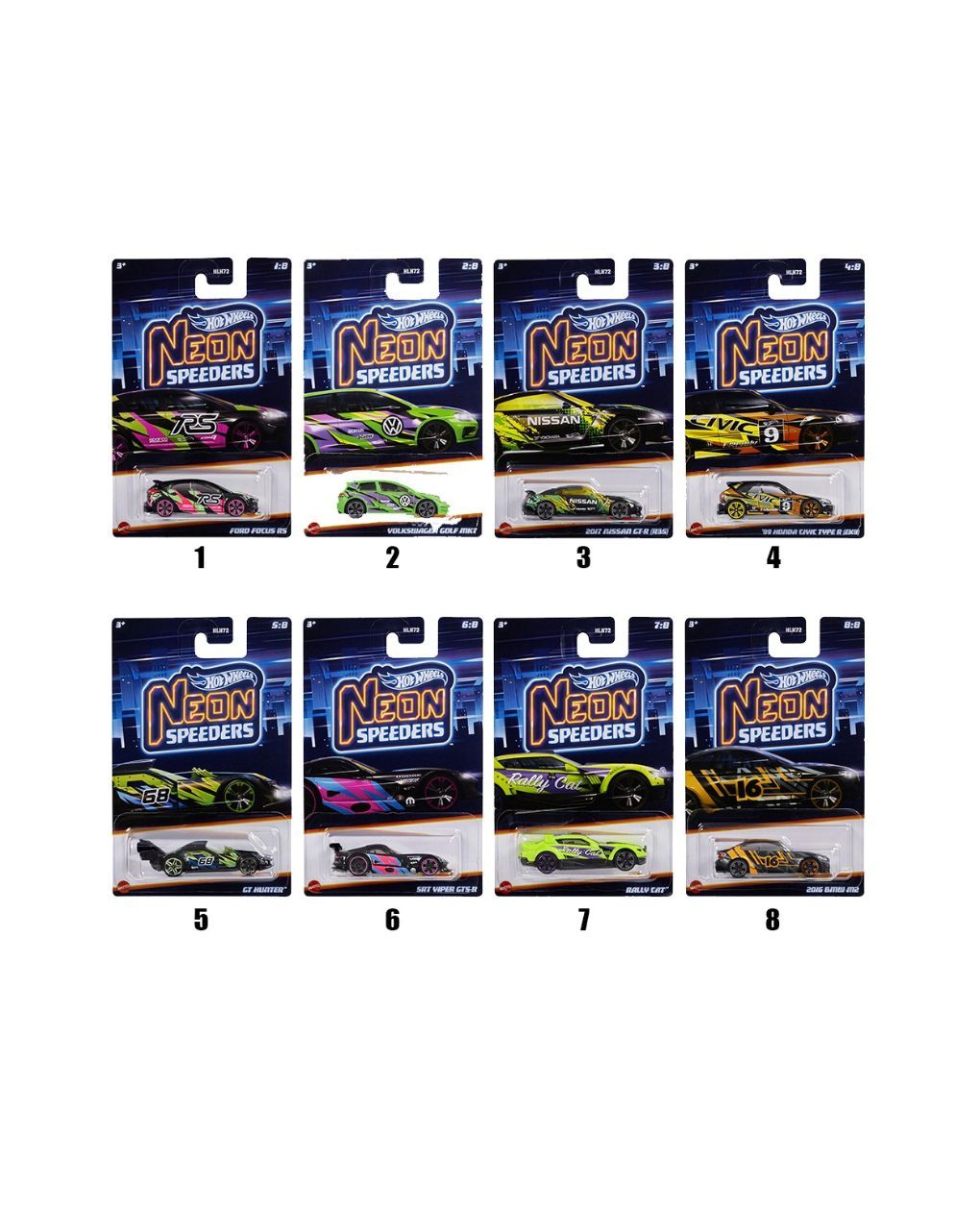 Hot wheels αυτοκινητάκια neon speeders hlh72 (διάφορα σχέδια)