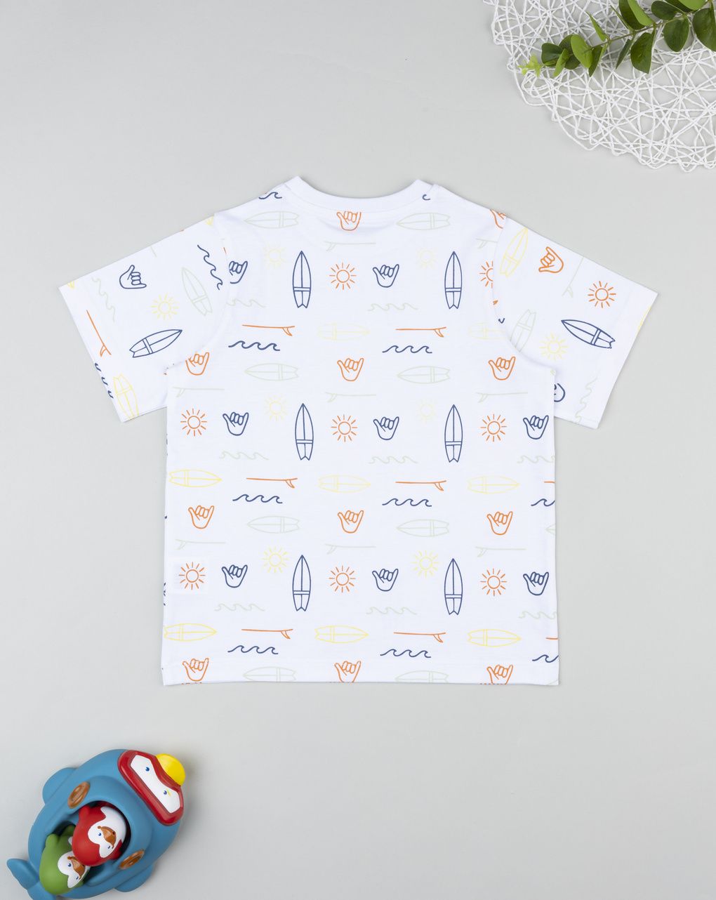 παιδικό t-shirt λευκό surf για αγόρι - Prénatal