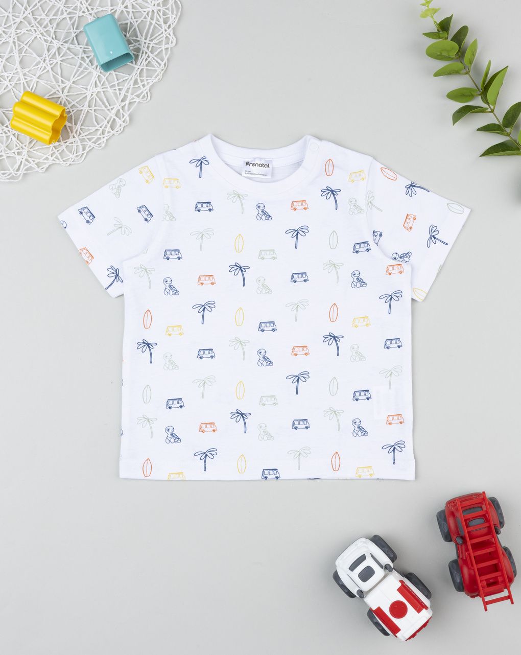 βρεφικό t-shirt λευκό summer για αγόρι