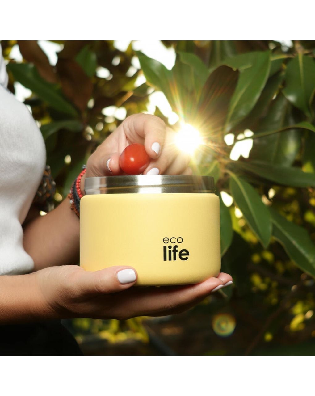 Ecolife στρογγυλός θερμός φαγητού 650ml κίτρινο 33-bo-9094 - Ecolife